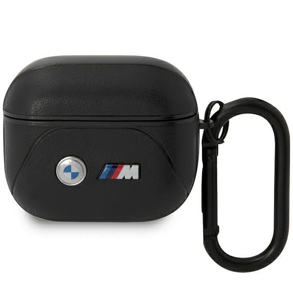 Bmw Bma322pvtk Airpods 3. Generation Hülle, Schwarz/schwarzes Leder, Gebogene Linie