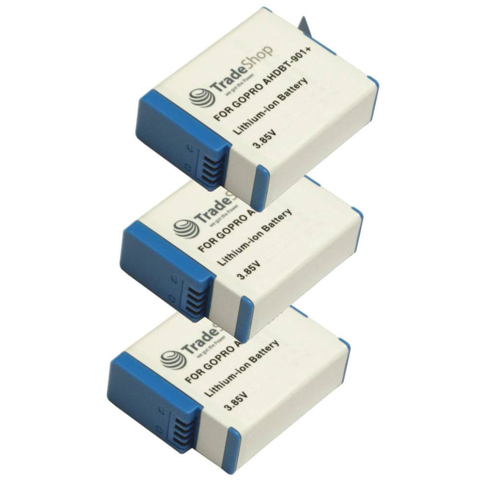 3x Trade-shop Li-ion Akku 3,85v 1900mah Für Gopro Hero 12 Black Ahdbt-901+ Spbl1b Chdfb-111 Chdhx-101 Chdhx-901