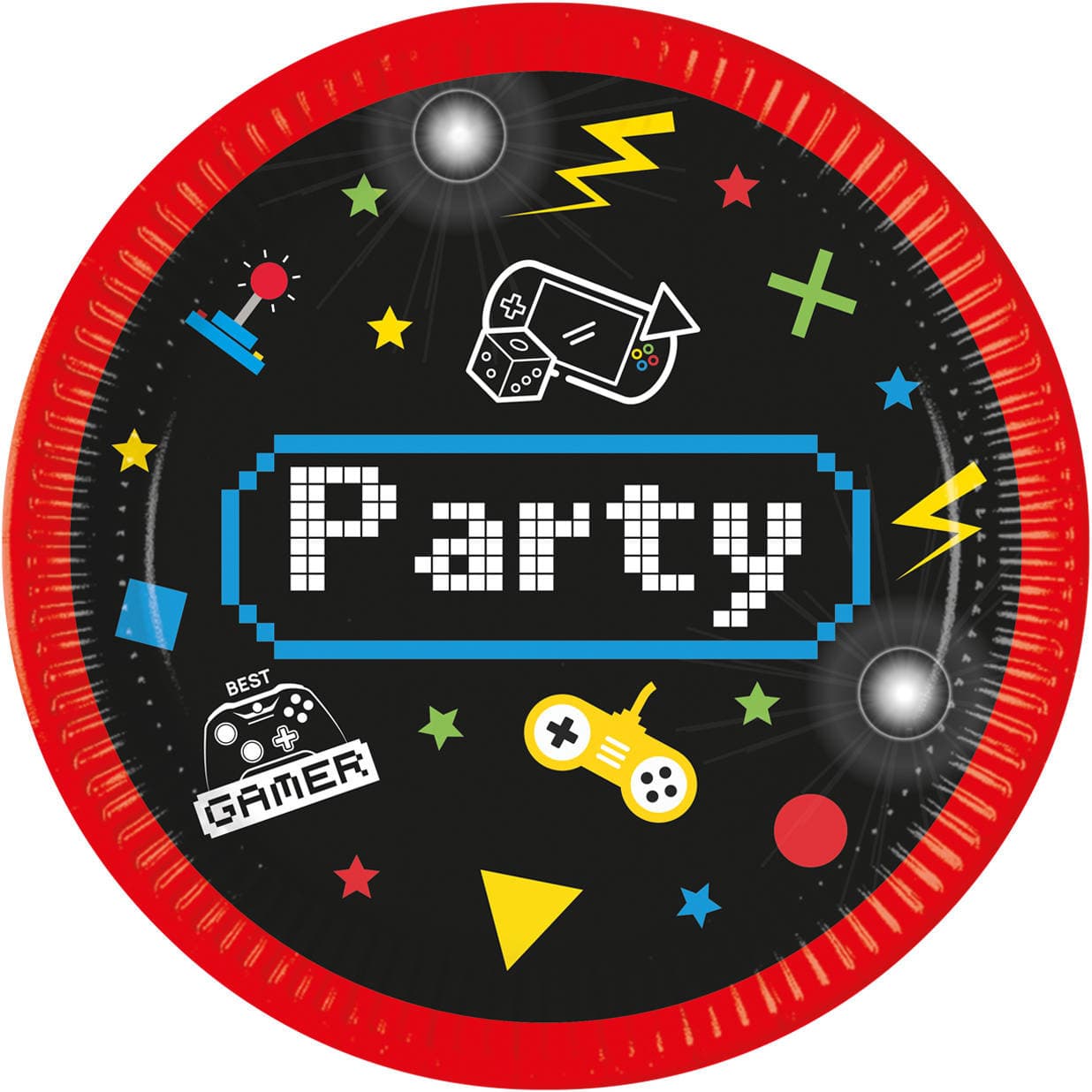 Gra Gaming Party Geburtstagsteller 23cm 8 Stück.
