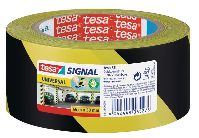 Tesa - Universal 58133-00000-00 Markierungsklebeband ® Signal Gelb, Schwarz (l X B) 66 M X 50 Mm 1