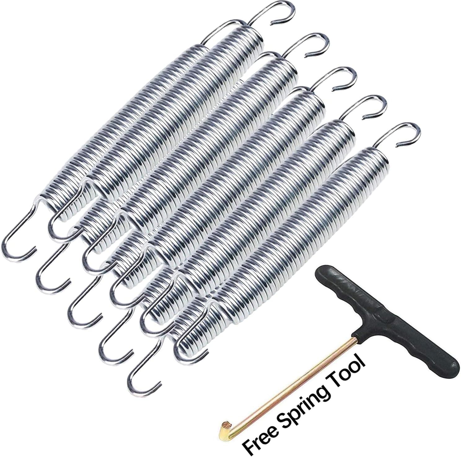 Gabrielle - 10er-pack Langlebige, Rostbeständige Trampolinfedern Aus Verzinktem Metall + 1 Federwerkzeug (6,5 Zoll)