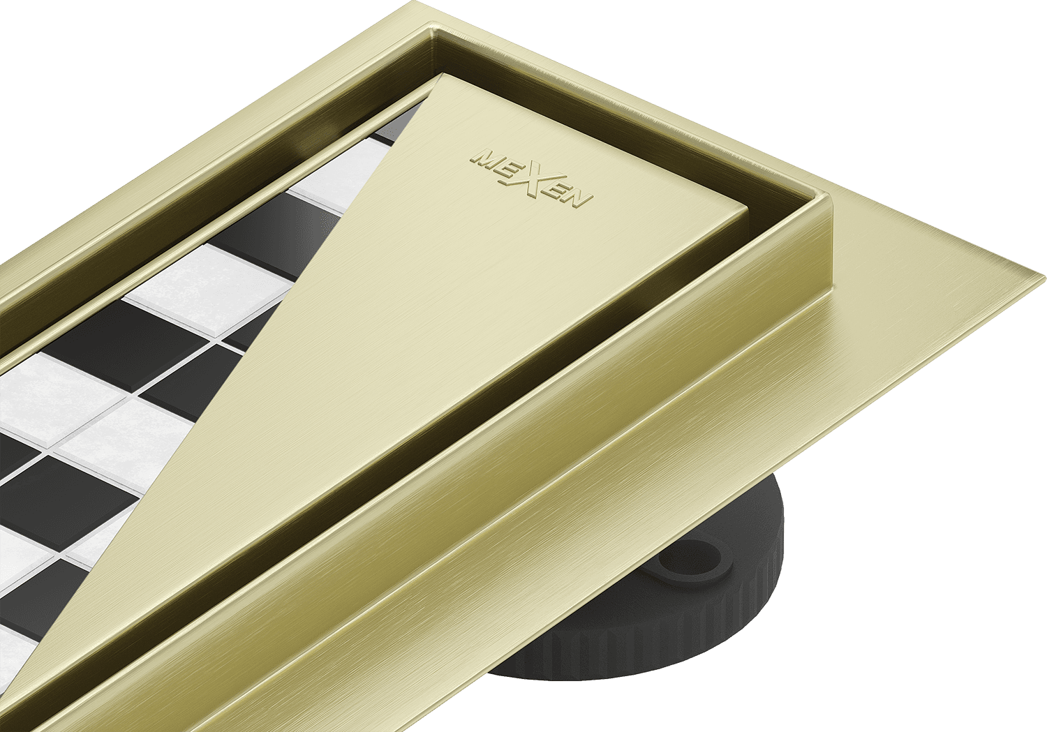 Mexen Flat M13 Linienablauf 2in1 50 Cm, Gebürstetes Gold - 1a10050-15