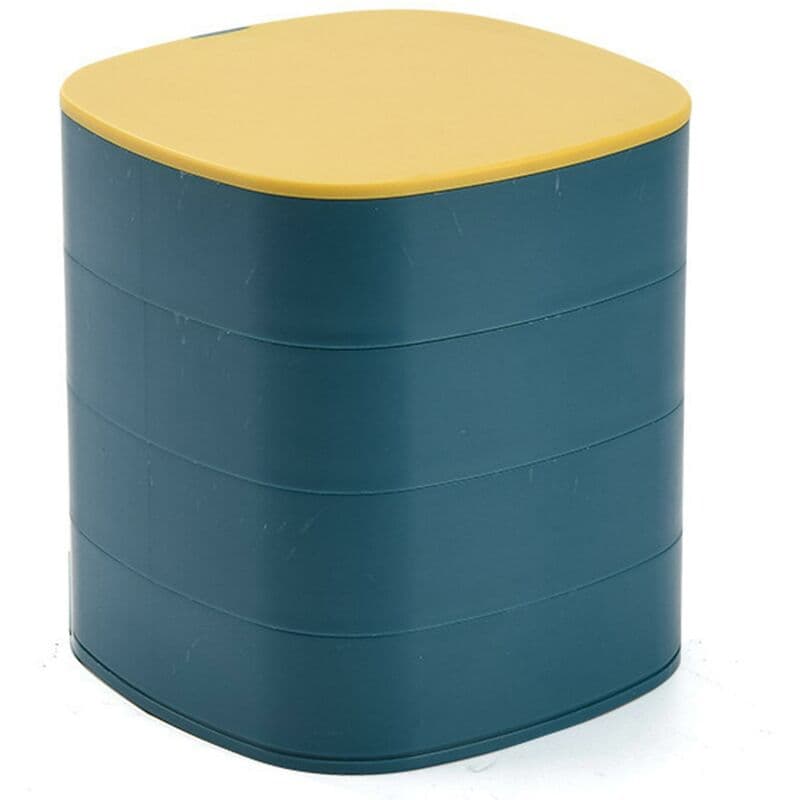 Ymyny - Drehbarer Schmuckhalter, Schmuck-organizer, Mini-ohrringhalter, Gelb/blau, Mumu