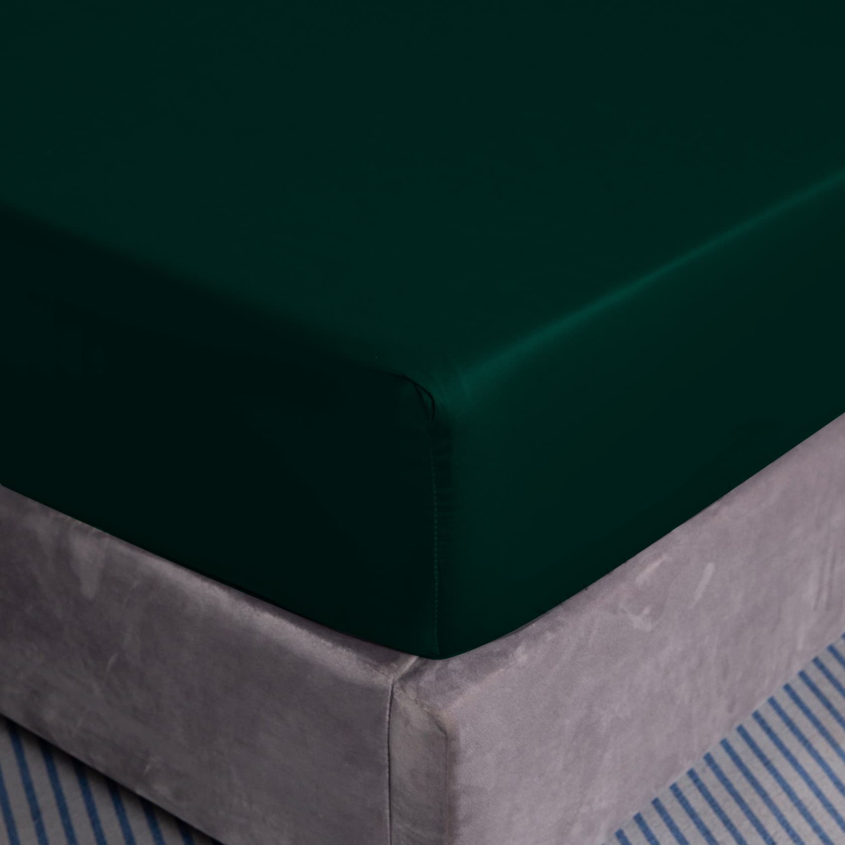 Spannbettlaken Aus Baumwolle 140x200+25 Flaschengrün