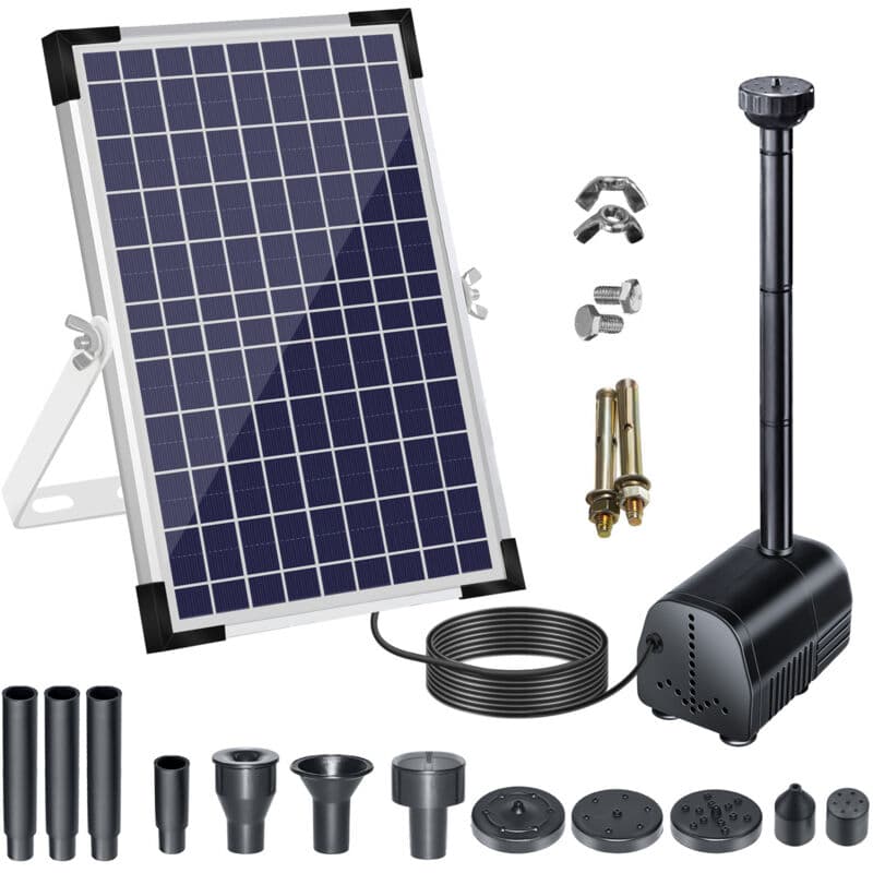 18 V/10 W 1000 L/h Solar-springbrunnenpumpe, Solarwasserpumpe, Mit Großem Solarpanel Und Düsen, Sauerstoff-wasserzirkulation, Für