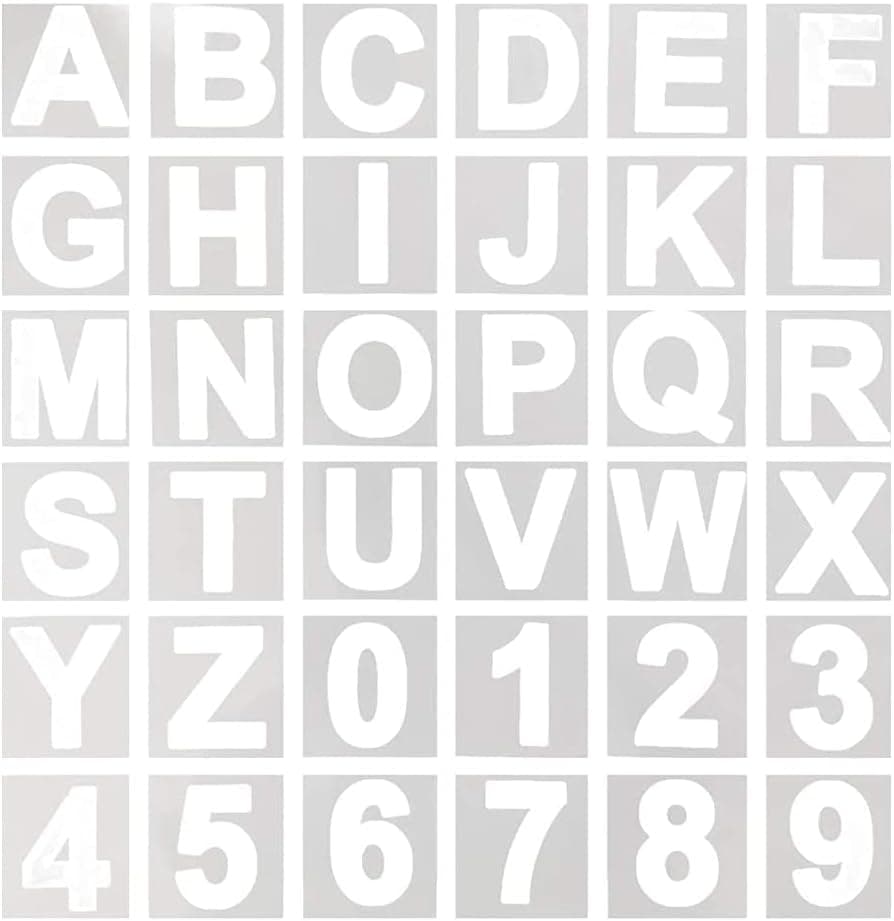 Set Mit 36 Wiederverwendbaren Kunststoffschablonen Für Holz, Wände, Tafeln, Malunterricht, Heimdekoration, Schulprojekte – 10,16 Cm