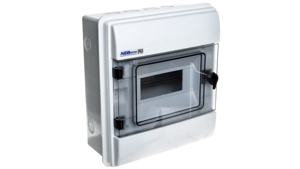 Hermetischer Modularer Verteilerkasten (500 V Ac, 1000 V Dc) 1x6 Aufputzmontage Rh-6/z (mit Schloss) 36,4