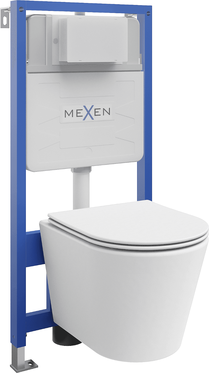 Wc-unterputzmontageset Felix Slim Rahmen Mit Wc Rico Mit Absenk-automatik, Weiß Mat - 61030724001 - Mexen