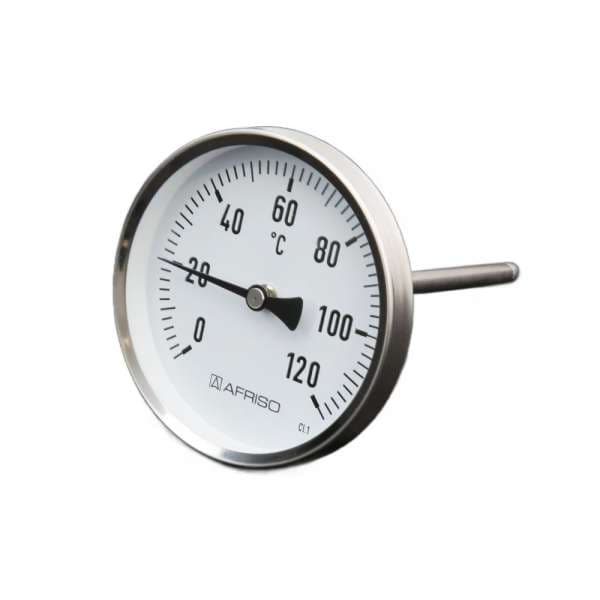 Bimetall Edelstahlhermometer Ø 100mm Länge 150mm 66349312 - Afriso