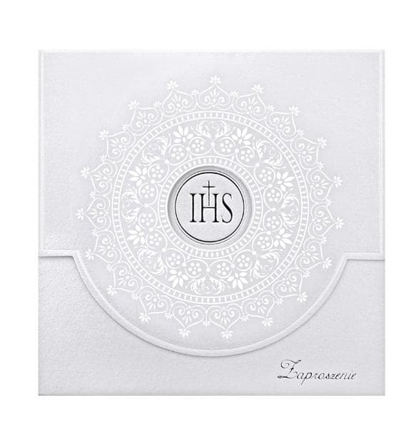Kommunioneinladungen Mit Ornament, Weiß (1 Packung / 10 Stück)