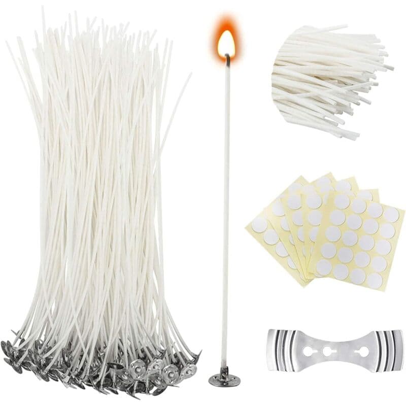 Packung Mit 100 Vorgewachsten Kerzendochten, 15 Cm – Naturbaumwollfäden – Inklusive Dochtrohlingen Für Die Kerzenherstellung – Jormfte