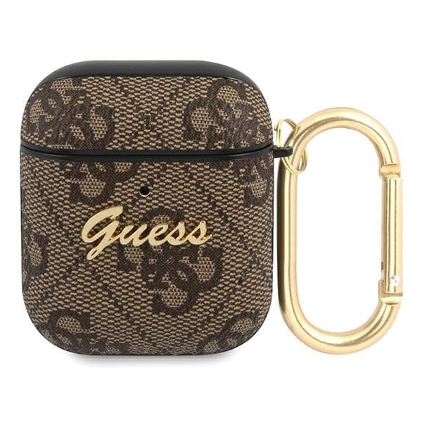 Guess Gua24gsmw Airpods 1/2 Hülle Braun/braun 4g Script Metal Kollektion