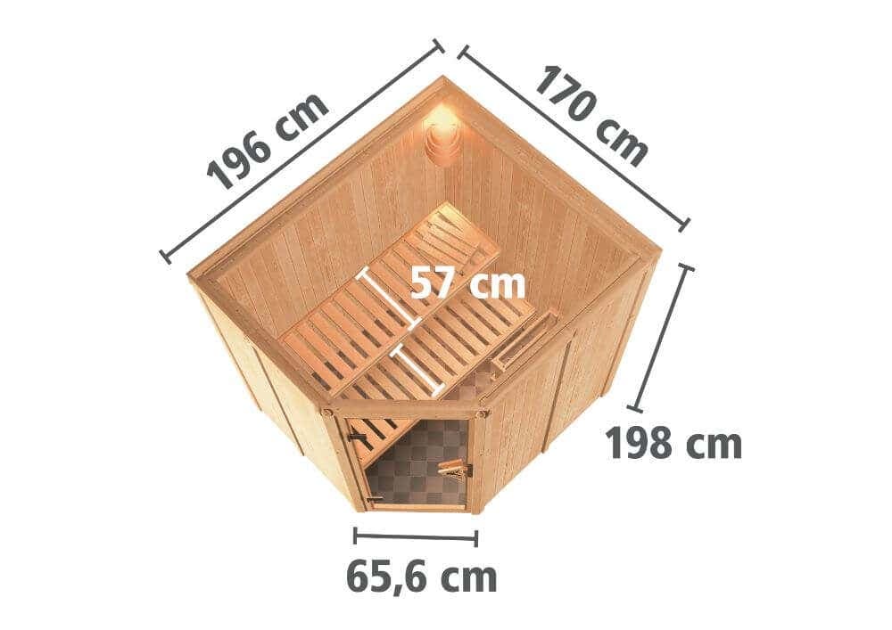 Mh Lilja Eck 3,6kw Bio.ext.stg Bronzierte Ganzglastür