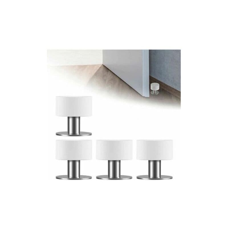 4-teiliger, Selbstklebender Türstopper Zur Wandmontage, Sl.gt Türstopper, Edelstahl-türstopper Für Den Boden Mit Stoßdämpfendem Gummi, 3m
