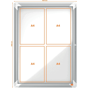 Nobo Schaukasten 69,2x53,2x3,7cm silber für den Innenbereich