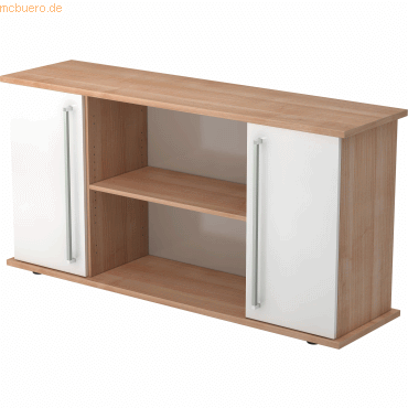 mcbuero.de Sideboard SB 2OH 2 Türen BxTxH 166,1x44,8x84cm Griff CE Nus