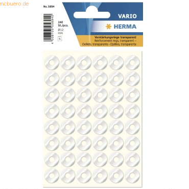 10 x Herma Lochverstärkungsringe transparent VE=240 Stück