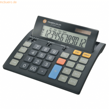 TA Tischrechner J-1200 Solar 12-stellig Batterie/Solar-Betrieb schwarz