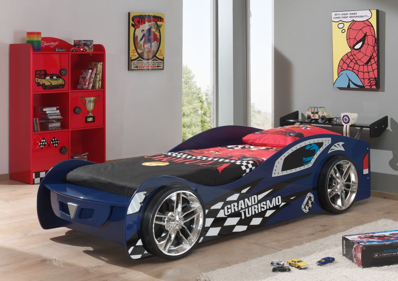 Vipack: Autobett "GRAND TURISMO" 90 x 200 mit Lattenrost - Kinderbett Jugendbett
