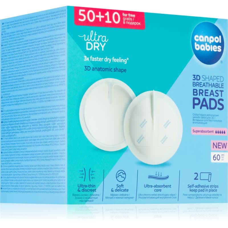 Canpol babies Breast Pads Standard 50+10 Ks Einweg-Stilleinlagen 60 St.