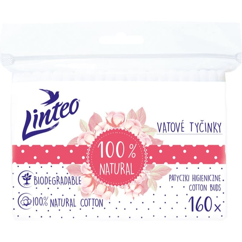 Linteo Natural Cotton Buds Wattestäbchen im Beutel 160 St.