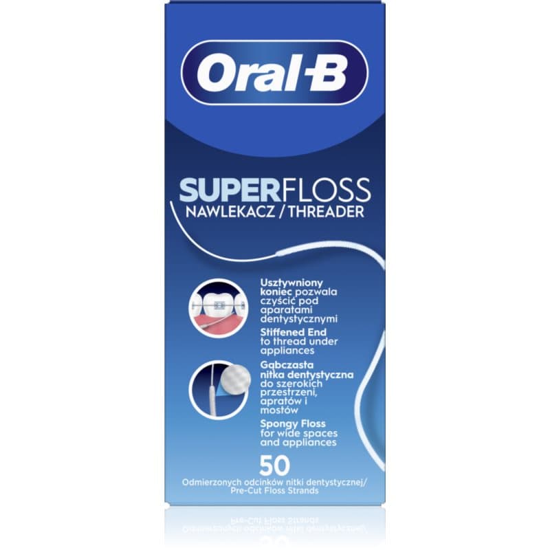 Oral-B Super Floss Zahnseide für Zahnklammern und Zahnersatz 50 St.