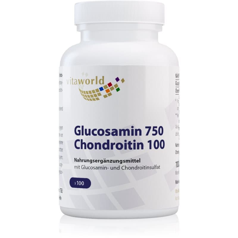 Vita World Glucosamin 750 + Chondroitin 100 Kapseln Nährstoffversorgung von Gelenken und Knorpeln 132 g