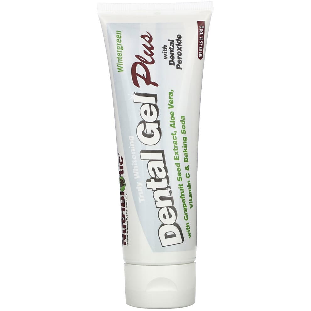 NutriBiotic, Dental Gel Plus, Echt Aufhellend, Wintergrün, 4,5 oz (128 g)
