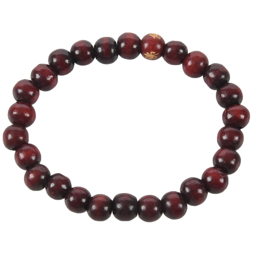 Buddhist Braunes Runde Perlen Elastische Schnur Handgelenk Armband Für Unisex