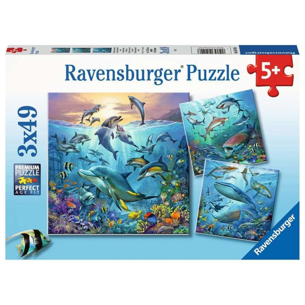 Ravensburger 05149 - Ocean Life Puzzle-Set f   r Kinder, 3 x 49 Teile, Jedes Teil ist ein Unikat, die Teile passen perfekt zusammen
