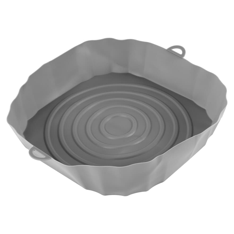 20 cm Air Fryers Ofen Backblech Fried Chicken Korb Matte AirFryer Silikon Topf Runde Ersatz Grill Pan Grau