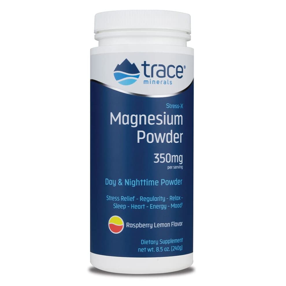 Trace Minerals Æ, Stress-X, Magnesiumpulver, Himbeer-Zitrone, 350 mg, 8,5 Unzen (240 g)