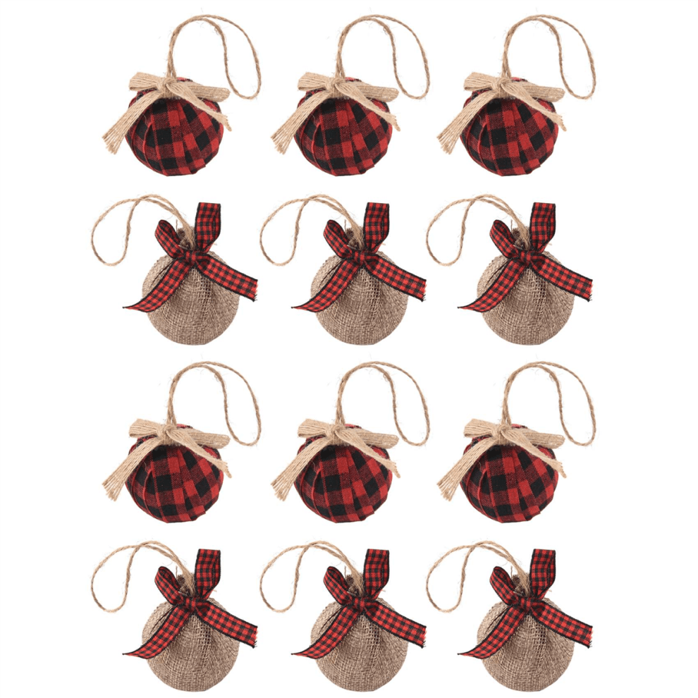 Christbaumschmuck, 12 Stück 2-1/2 Zoll Rot