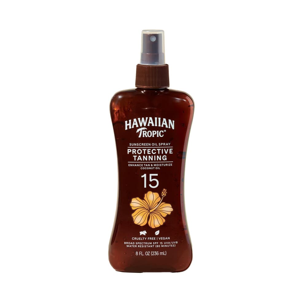 Hawaiian Tropic Protective Tanning Oil Spray Sonnenschutz LSF 15 8oz | Braunungs-Sonnenschutz Braunungs   l mit LSF Feuchtigkeitsspendendes K   rper