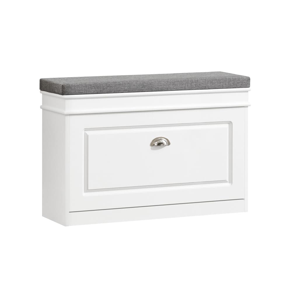 SoBuy Schuhbank mit Tür Weiß 75x24x51 cm