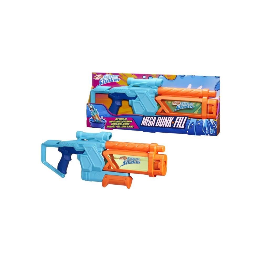 Nerf Wasserspritzpistole Mega Dunk-Fill, einfache Sofortfüllung, 1L Tank, Nerf Super Soaker, ab 6 Jahren
