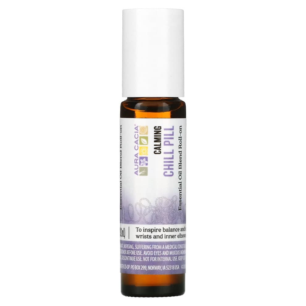 Aura Cacia, Ätherische Ölmischung, Roll-On, Chill Pill, 0,31 fl oz (9,2 ml)
