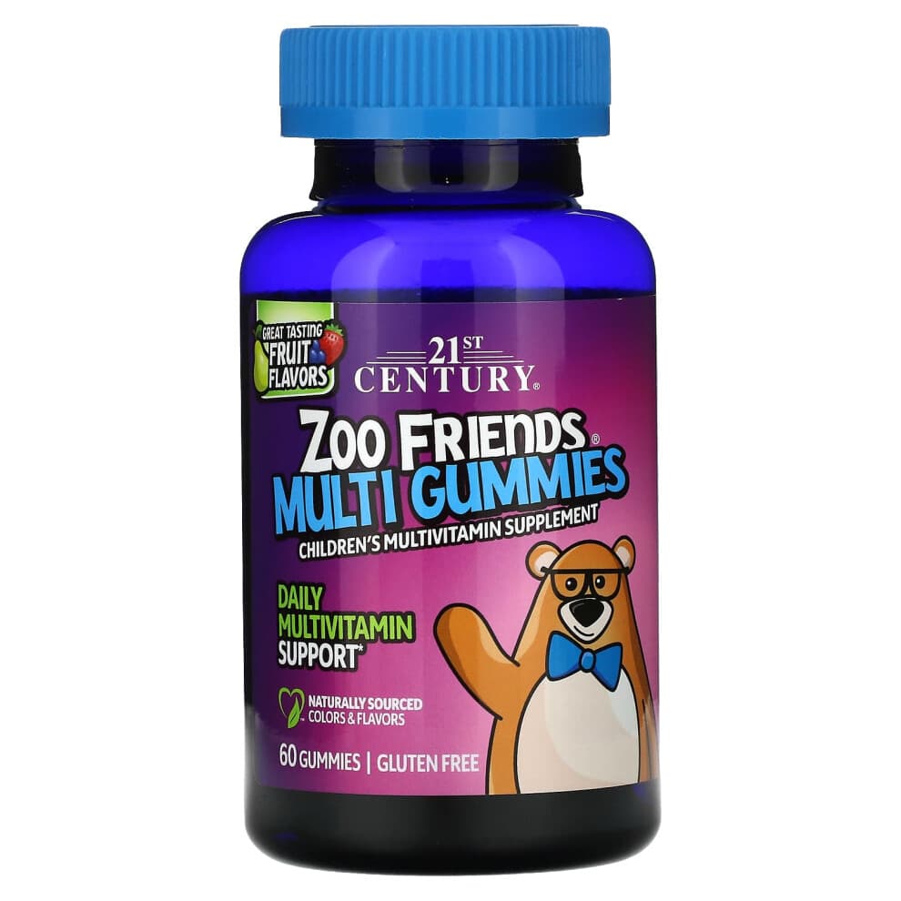 21st Century, Zoo Friends, Multi-Gummis, Frucht, 60 Gummis