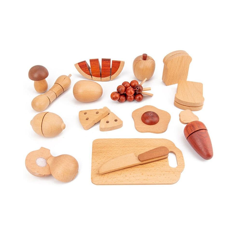 Natürliches Kochen Von Obst und Gemüse Aus Holz, Simulierte Farbe, Bewusstsein für die Küche im Kindergarten, Geschenk für Kinder