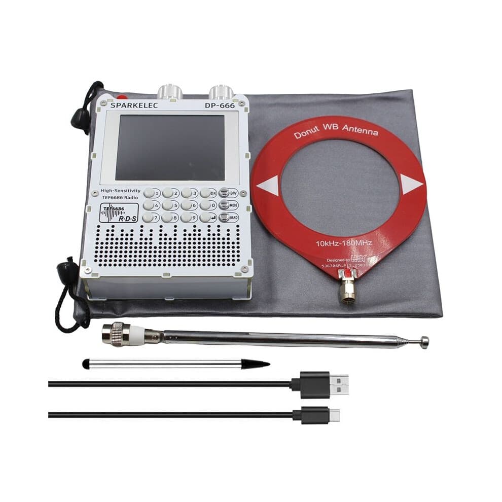 DP-666 Radio Hohe Empfindlichkeit TEF6686 Vollband FM AM LW MW SW Kurzwelle ESP32 RDS 2,8 Zoll IPS Touchscreen Weiß