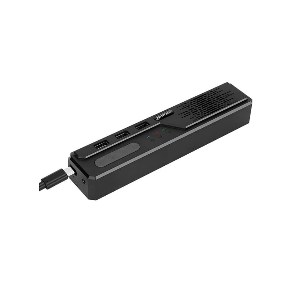 PC-USB-HUB mit -Lautsprecher Multifunktionaler Desktop-Lautsprecher-HUB mit Mikrofon und Lautstärkeregelungsfunktion