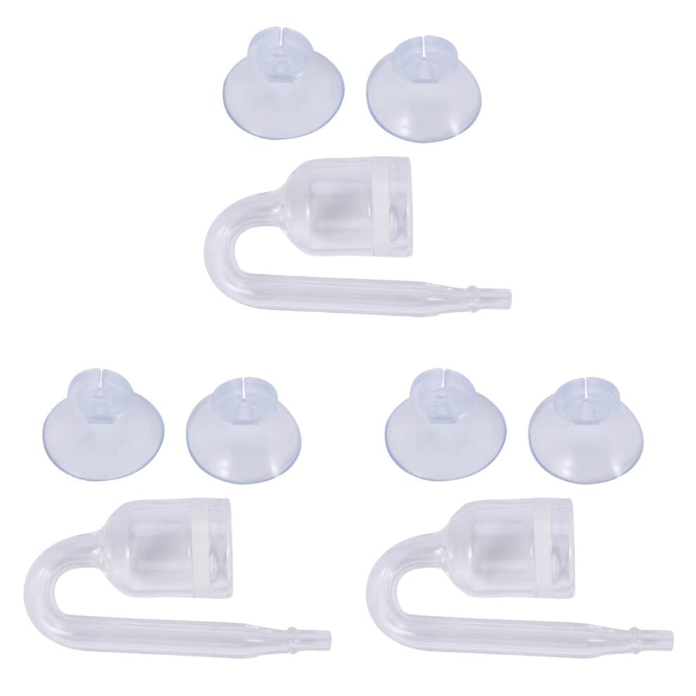 3X Aquarium Aquarium CO2 Diffusor Kohlendioxid Reaktor mit Keramikscheibe + 6 SaugnäPfe