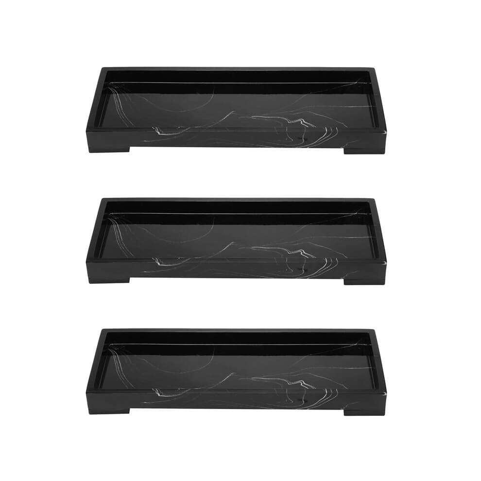 3X Waschtisch Schwarz Badezimmer Waschtisch Platten WC Tank Ablage, Neu Home Marmor Stein Waschtisch, Organisator Fach für SchräNke, Kommoden, Uhr,