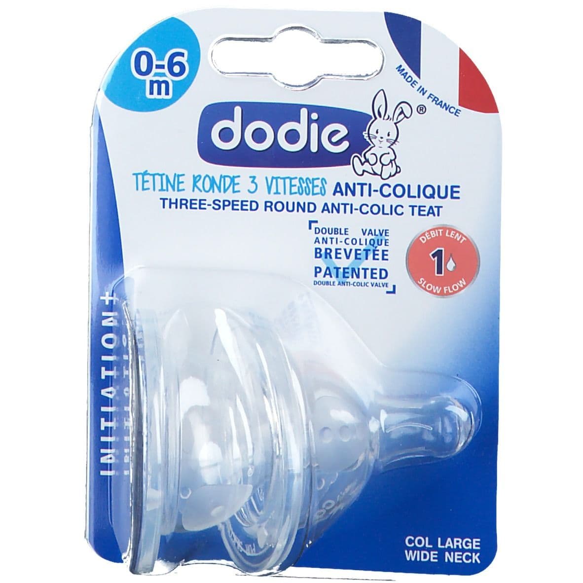 Dodie Zuigspeen Initiation+ 3 Speed 1 Flow 0-6m Nieuw Model 2 St Sauger