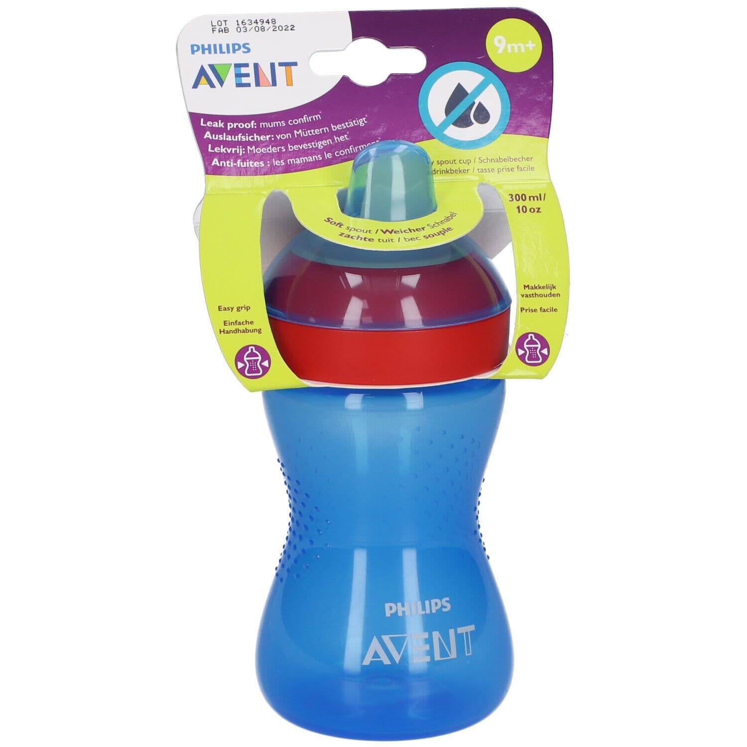 Avent My Grippy Zachte Tuitbeker Blauw Scf802/01 300ml 1 St Becher