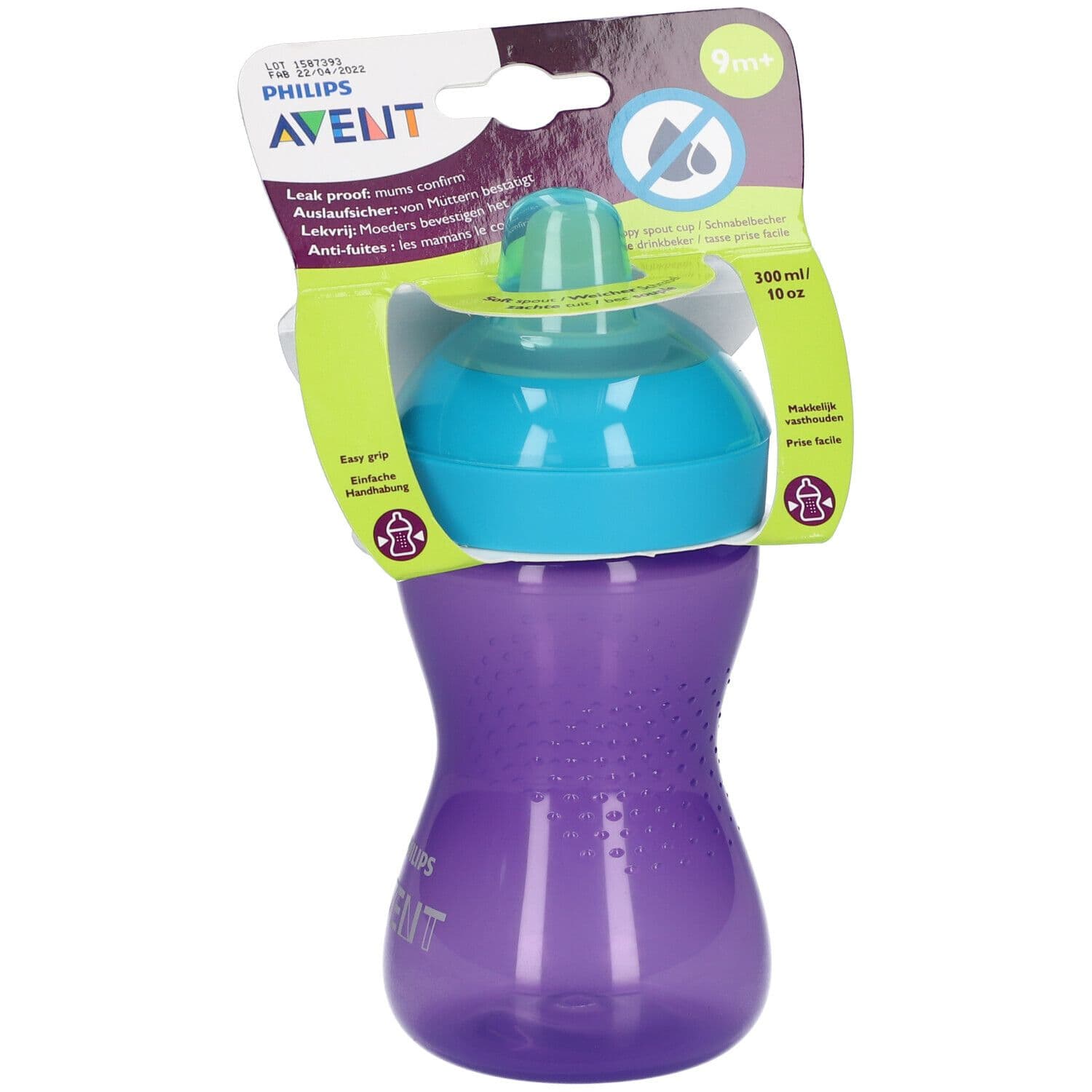 Avent My Grippy Zachte Tuitbeker Lila Scf802/02 300ml 1 St Becher