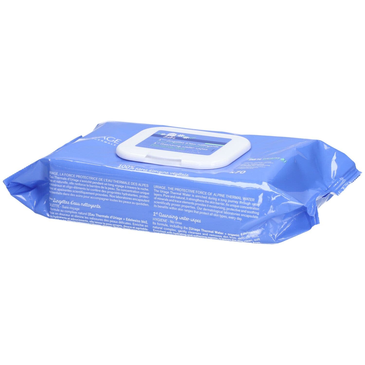 Uriage Baby 1st Cleansing Water Wipes with Thermal & Organic Edelweiss Nieuwe Formul 70 St Körperpflege