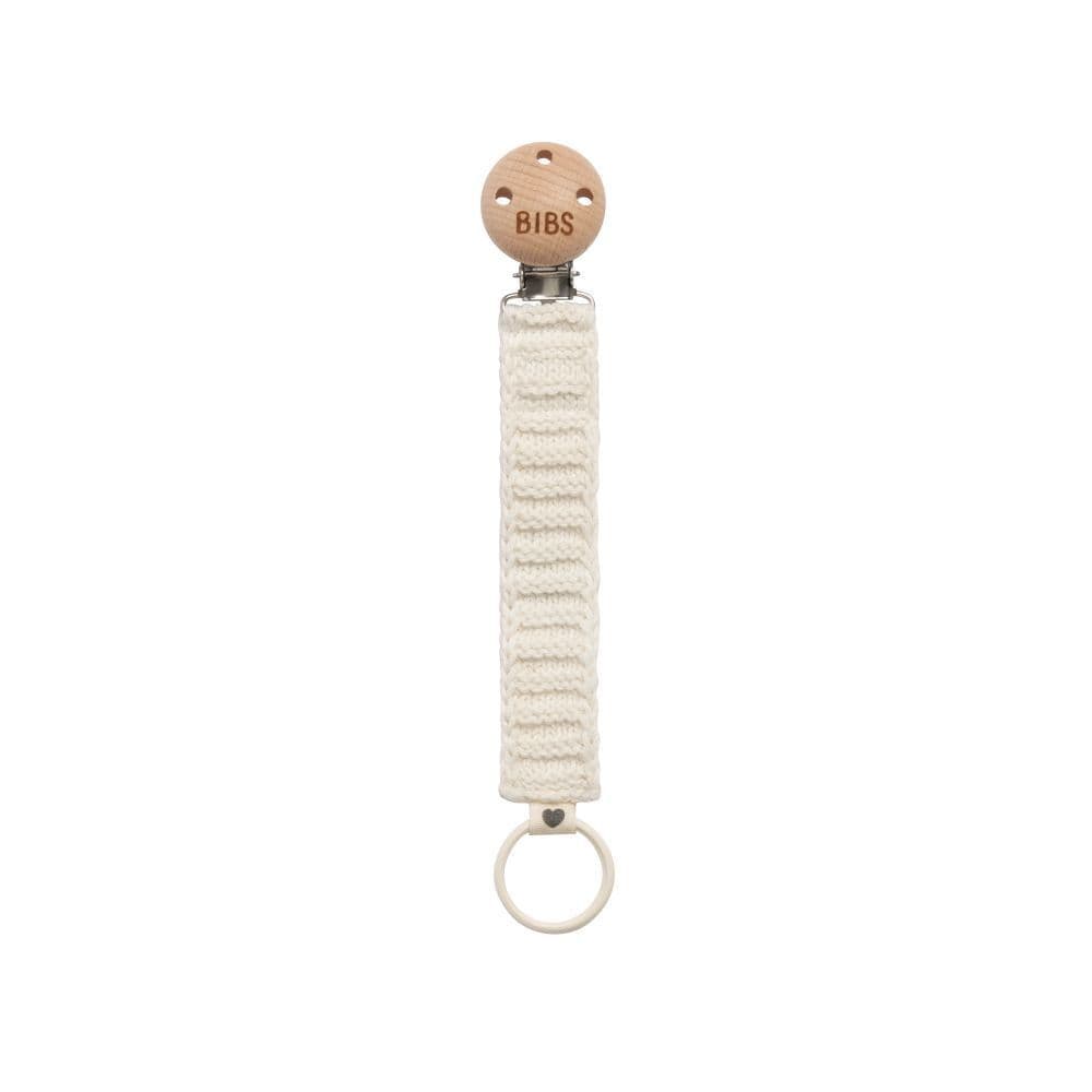 Bibs Fopspeenketting Knitted Ivory 1 St Schnullerkette