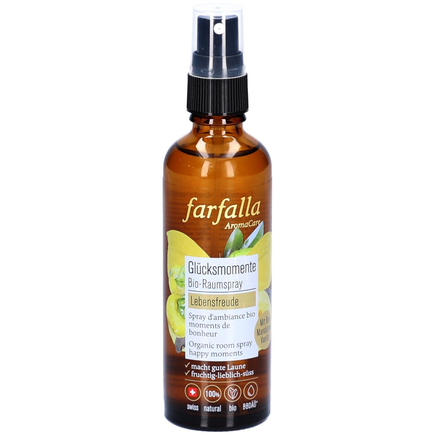 Farfalla Bio-Raumspray Lebensf Vanille-Mand 75 ml Spray