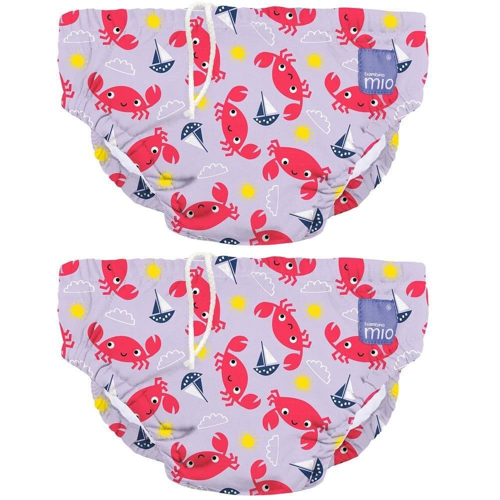 Bambino Mio, Wiederverwendbare Schwimmwindel, Krabbe, M (6-12 Monate) x2 2x1 St Windeln